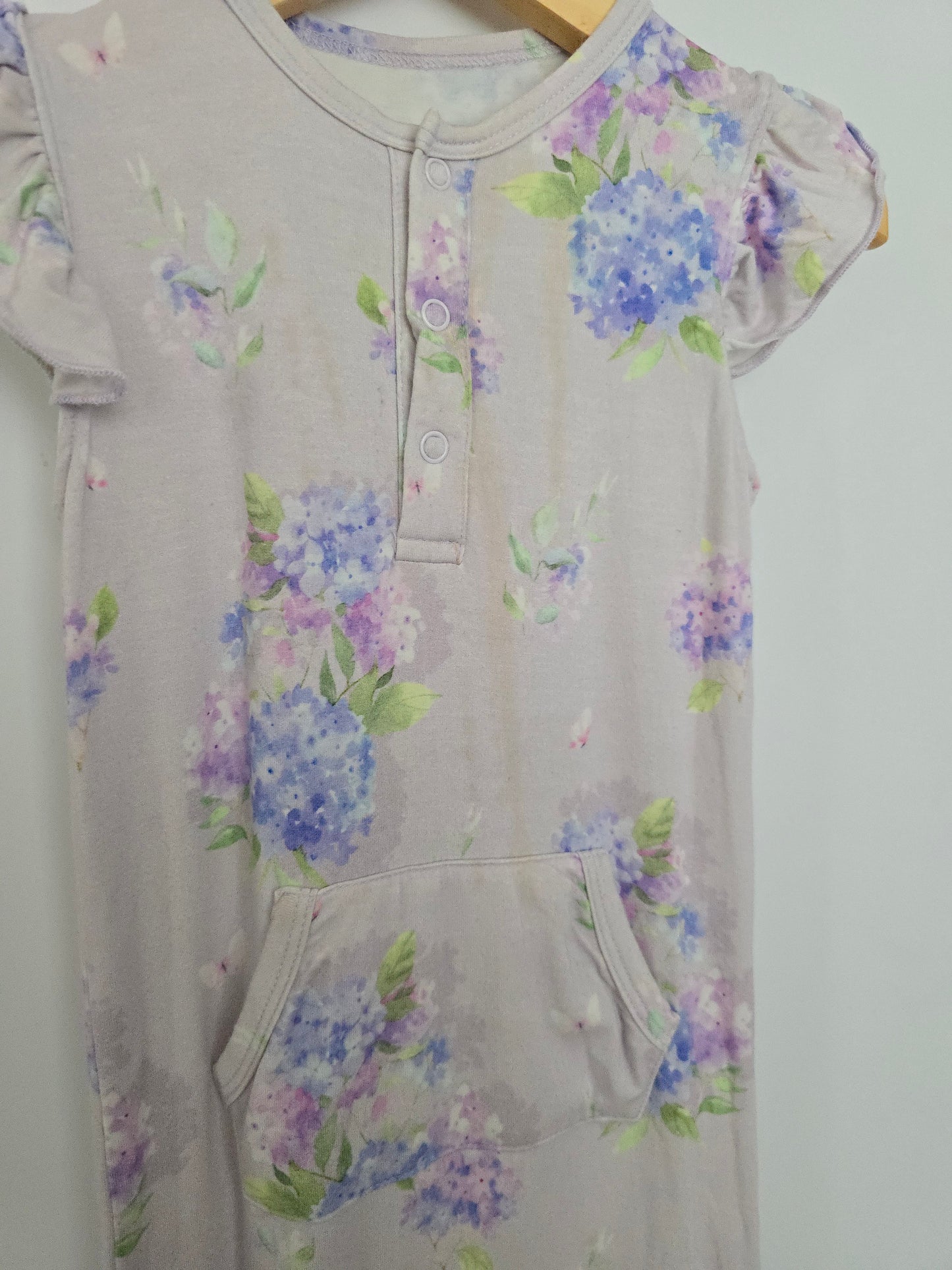 PLAYYY Belan J Lavender Floral Snap Romper • 12-18 months