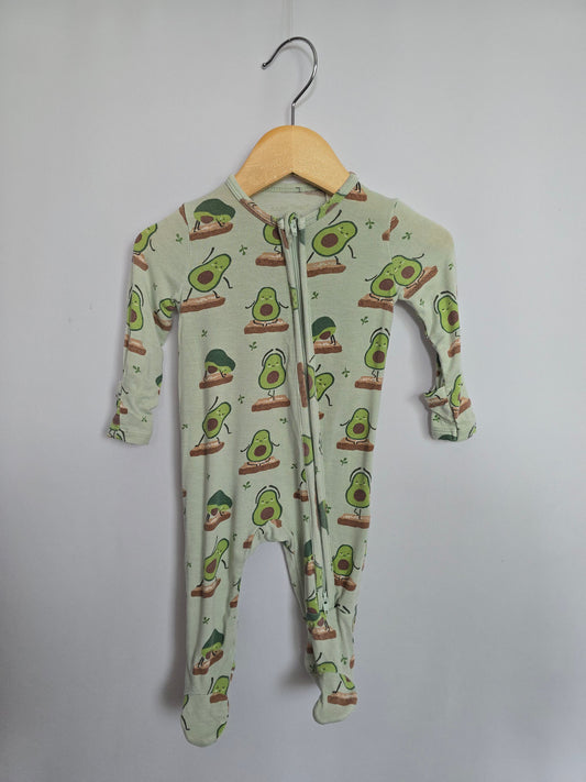 Angel Dear Avocado Yogi Zip Footie (2) • 0-3 months
