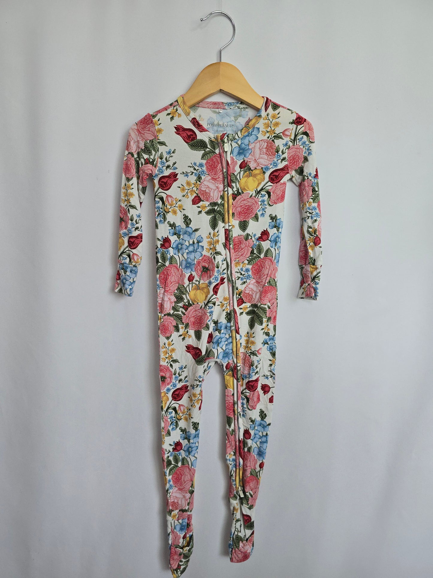 Posh Peanut Floral Zip Romper • 18-24 months