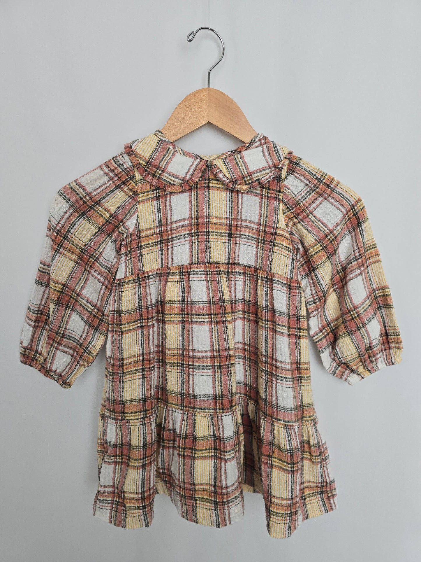Zara Fall Plaid Peter Pan Collared Dress • 4-5 years
