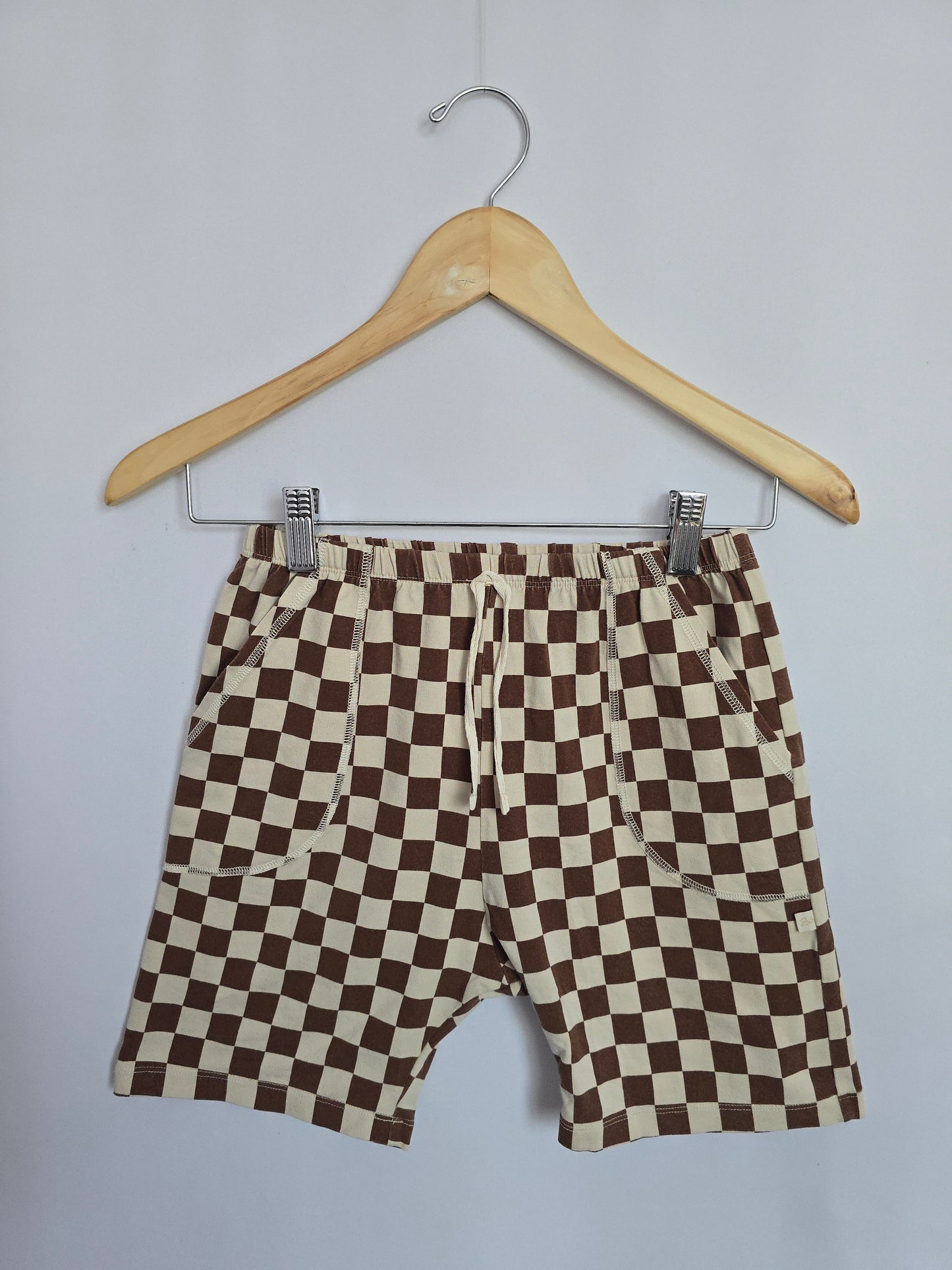 Jax & Lennon Cocoa Checkered Relaxed Shorts • Youth Large 10-11 years