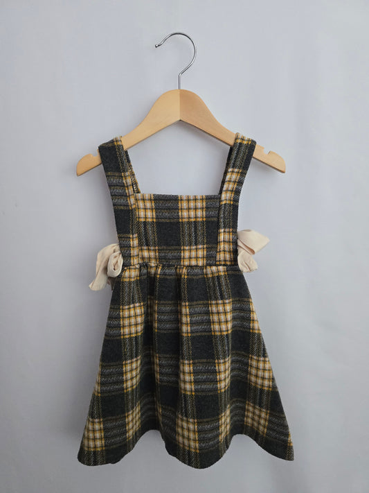 Zara Plaid Side Tye Jumper Dress • 2-3 years