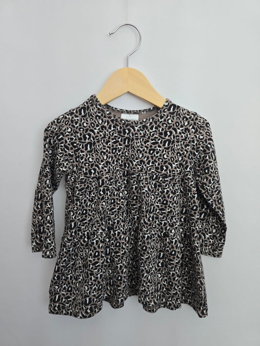 Tiny Button Apparel Leopard Long Sleeve Twirl Dress • 2-3 years