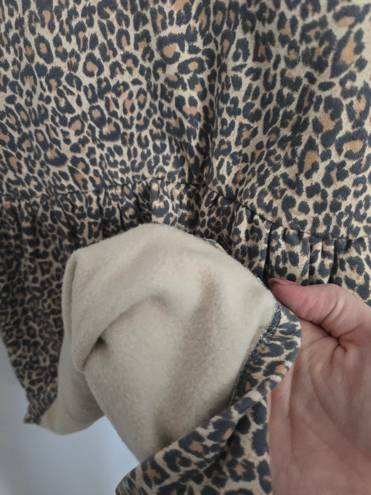 M&S Leopard Fleece Sweater Dress • 2-3 years