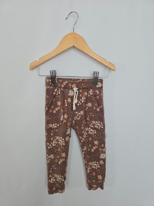 Jax & Lennon Autumn Floral Terry Lounge Pants • 12-18 months