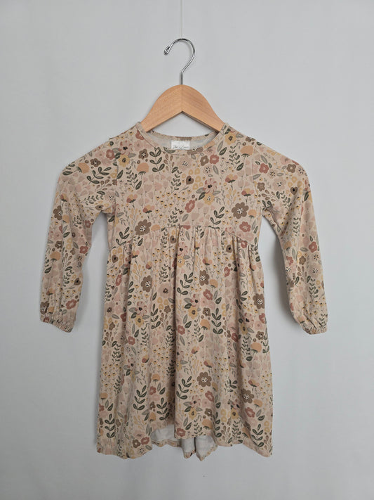 Jax & Lennon Fall Floral Empire Dress • 2-3 years
