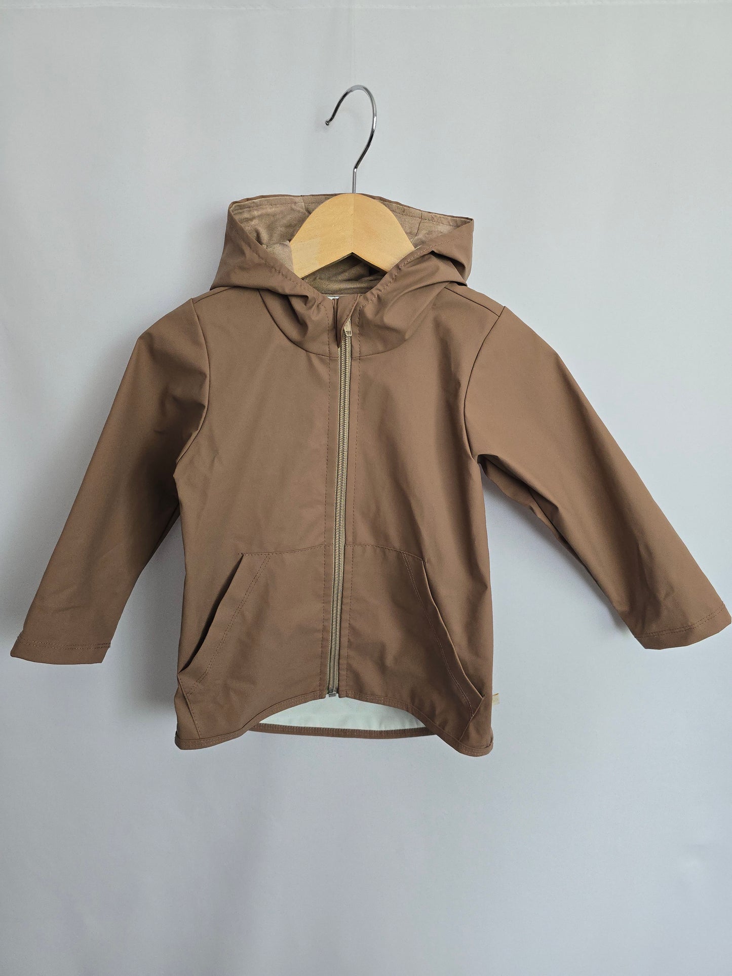 Jax & Lennon Latte Rainjacket • 12-18 months