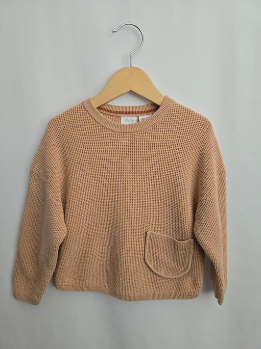 Zara Melon Knit Sweater • 2-3 years