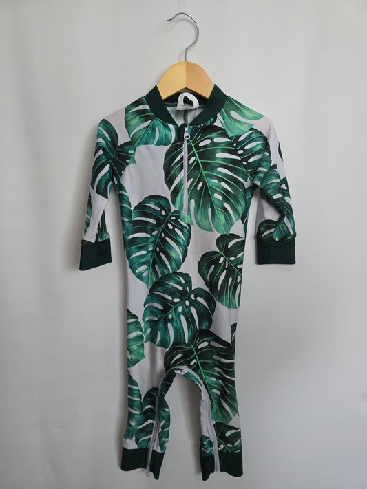 PLAY Honeysuckle Monstera Sunsuit • 18-24 months