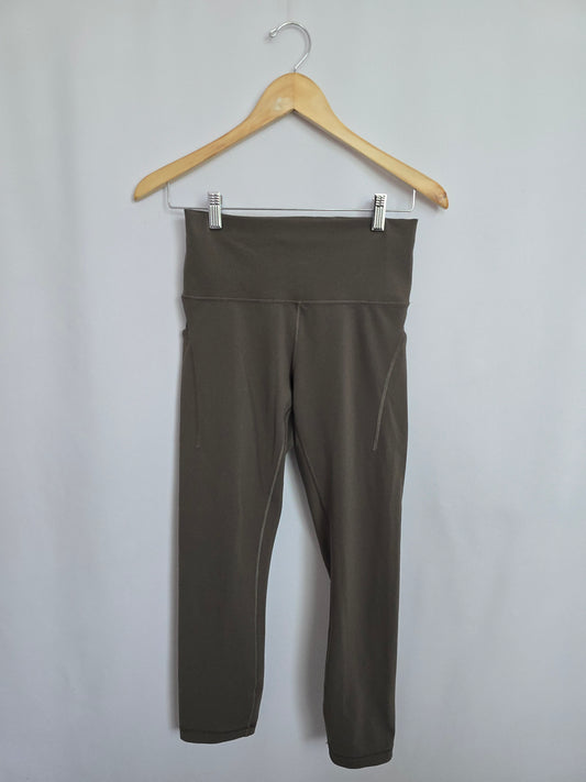 Lululemon Wunder Train Olive High Rise Crop 23" • Medium 8
