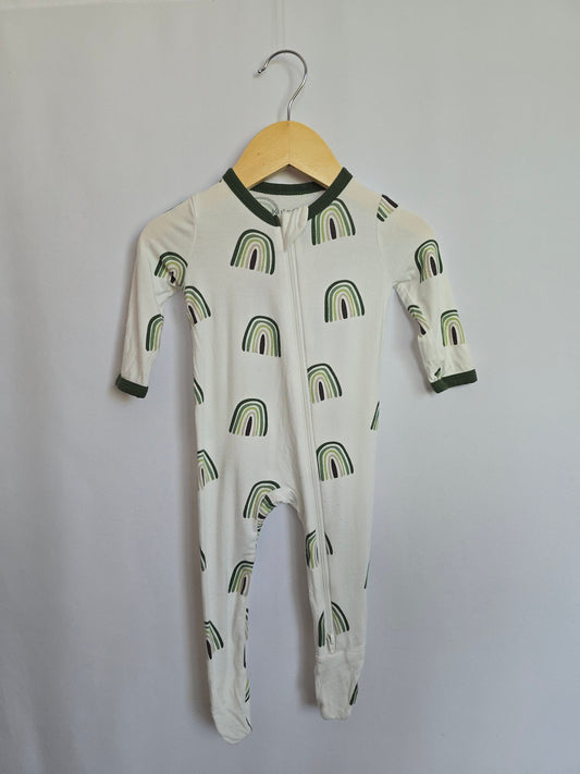 Kyte Hunter Rainbow Zip Footie • 3-6 months