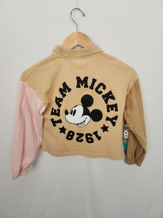 Zara X Disney Mickey Cropped Long Sleeve Shirt • 9 years