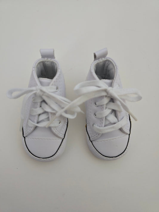Converse White Crib Shoes • 1C