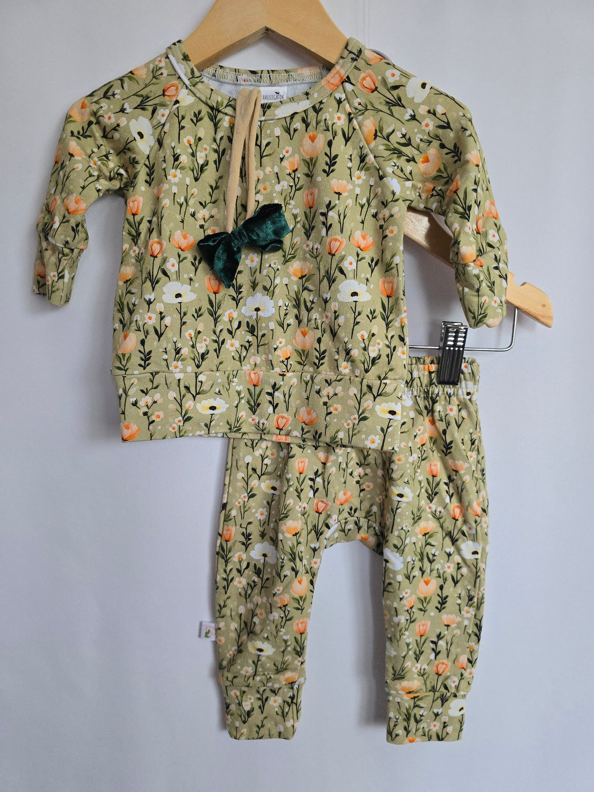 Halliegator Green Garden Floral 3 Piece Set • 3-6 months