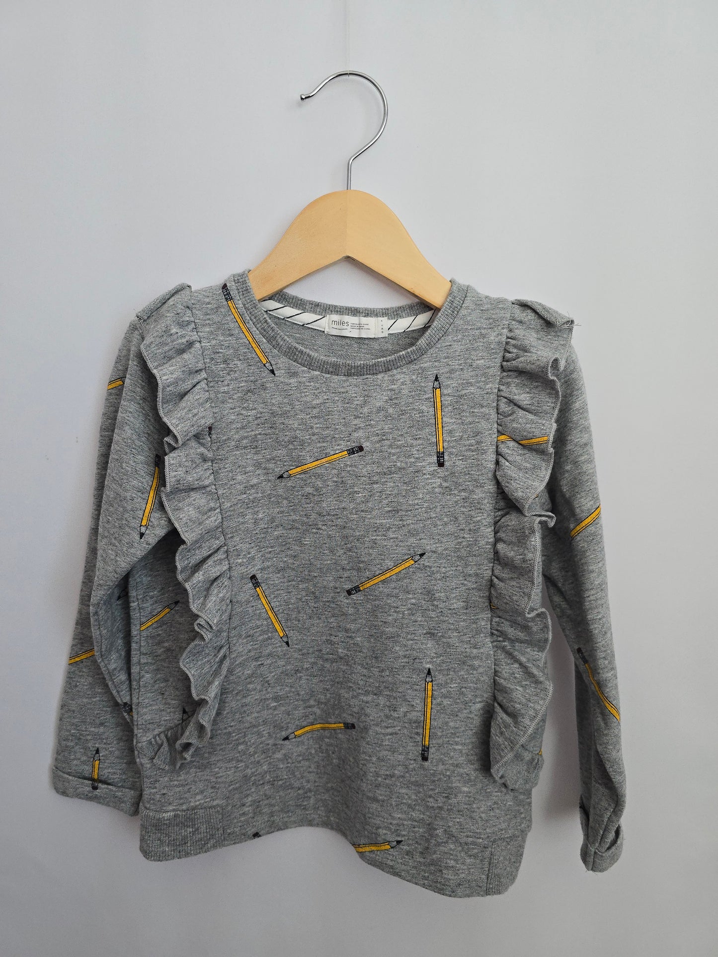 Miles The Label Pencil Ruffle Shoulder Sweatshirt • 4-5 years