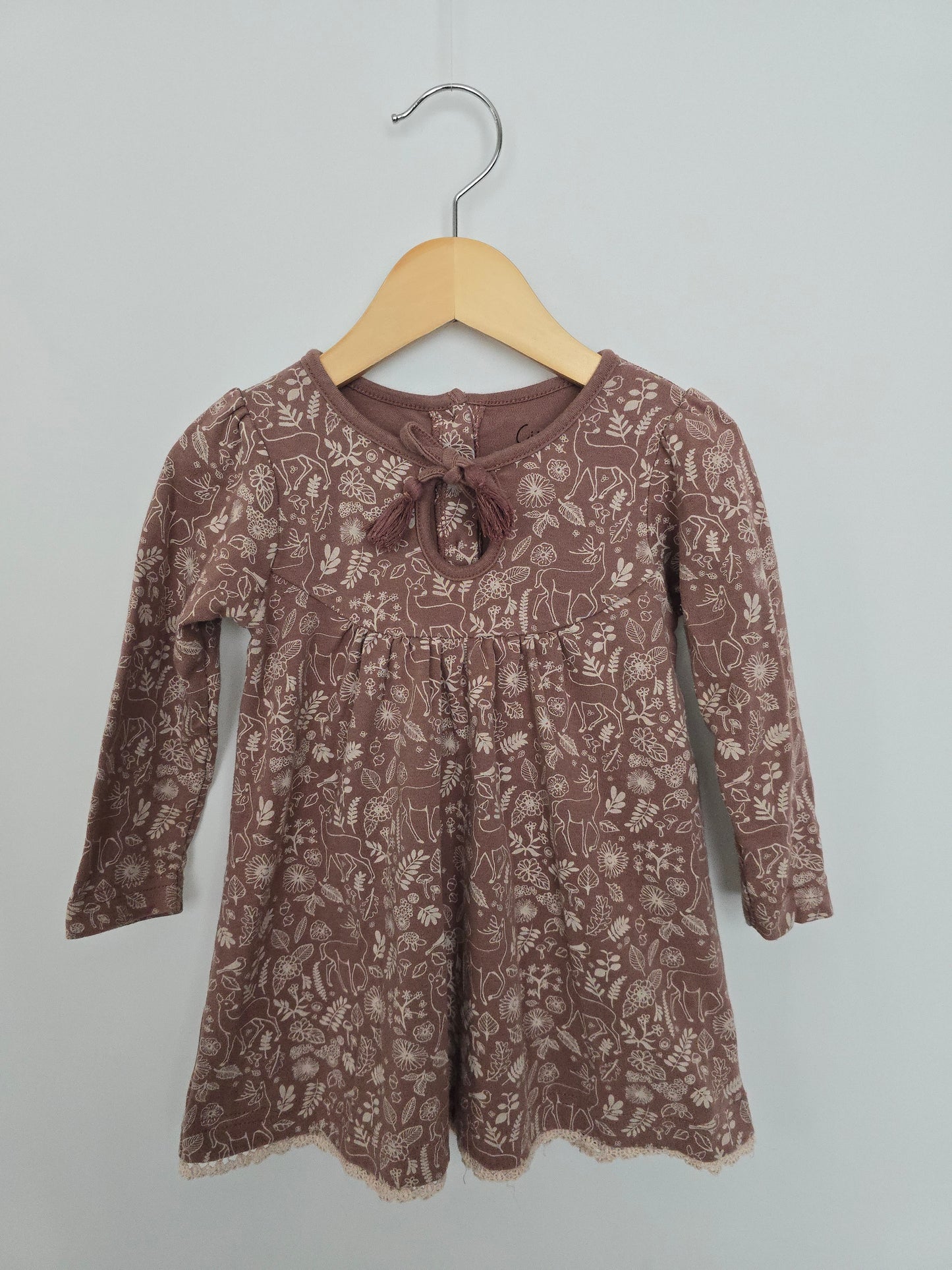 City Mouse Dusty Pink Woodland Dress • 18-24 months