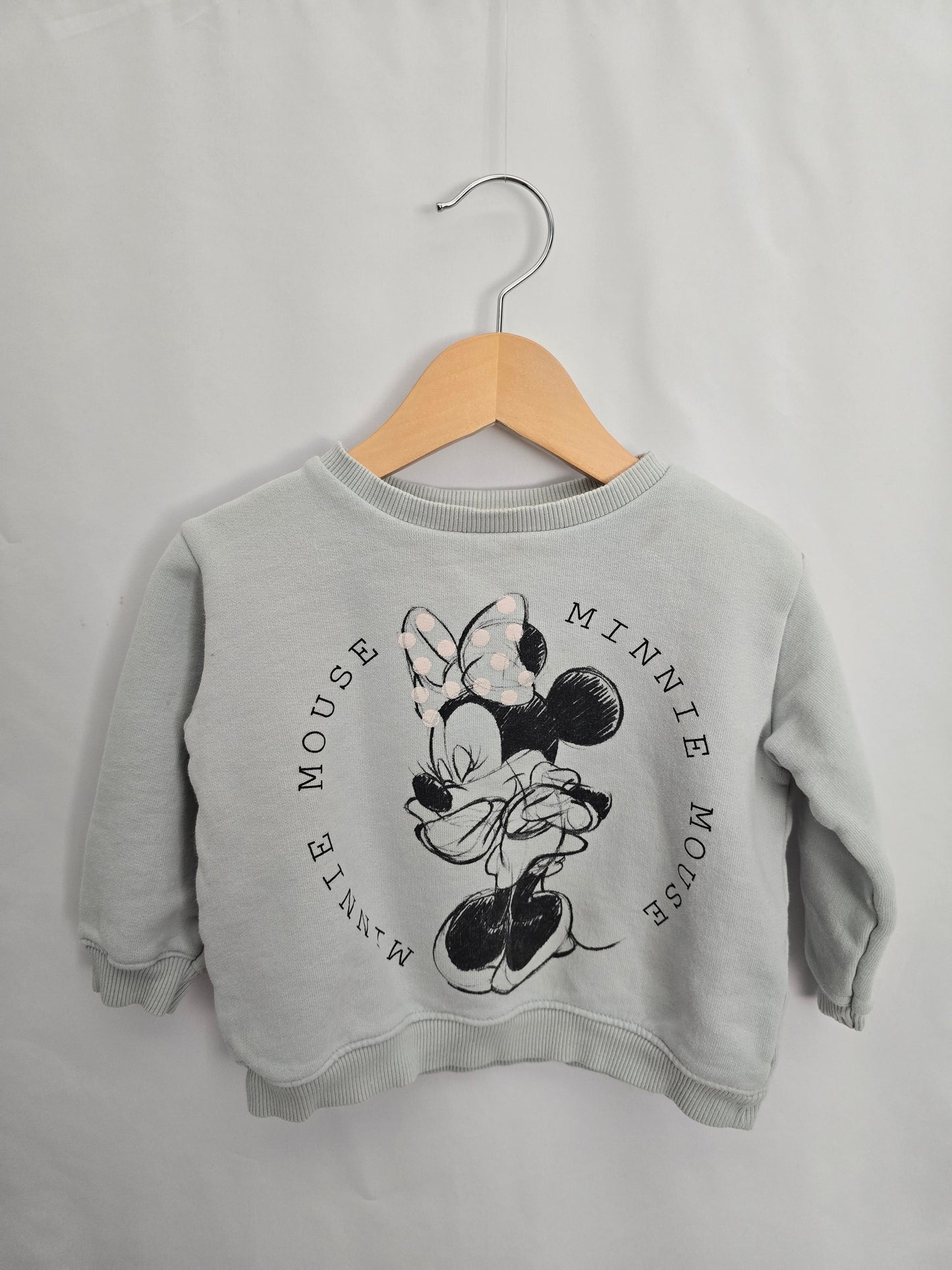Zara Disney Baby Pale Blue Minnie Sweater • 12-18 months