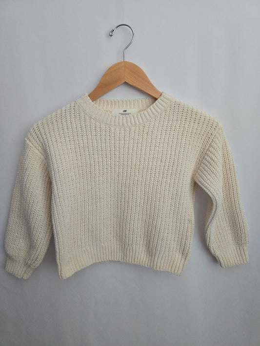 H&M Cream Chunky Knit Sweater • 4-6 years