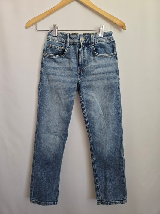 H&M Relaxed Fit Medium Wash Denim • 8-9 years