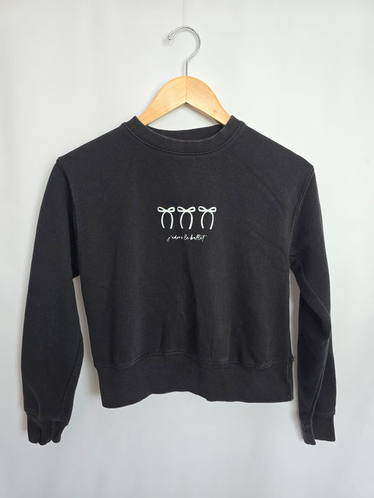 Zara Black J'Adore Le Ballet Crewneck • 8-9 years