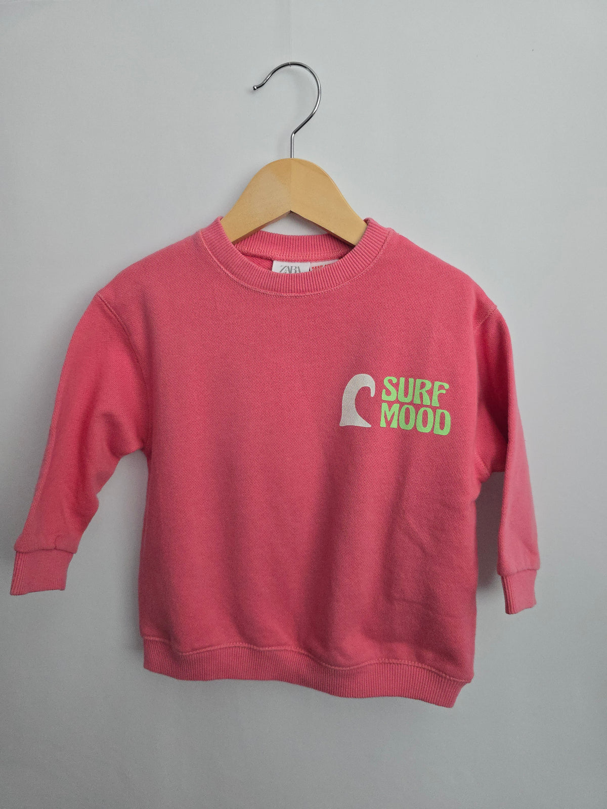 NEW Zara Pink Surf Days Crewneck • 18 months