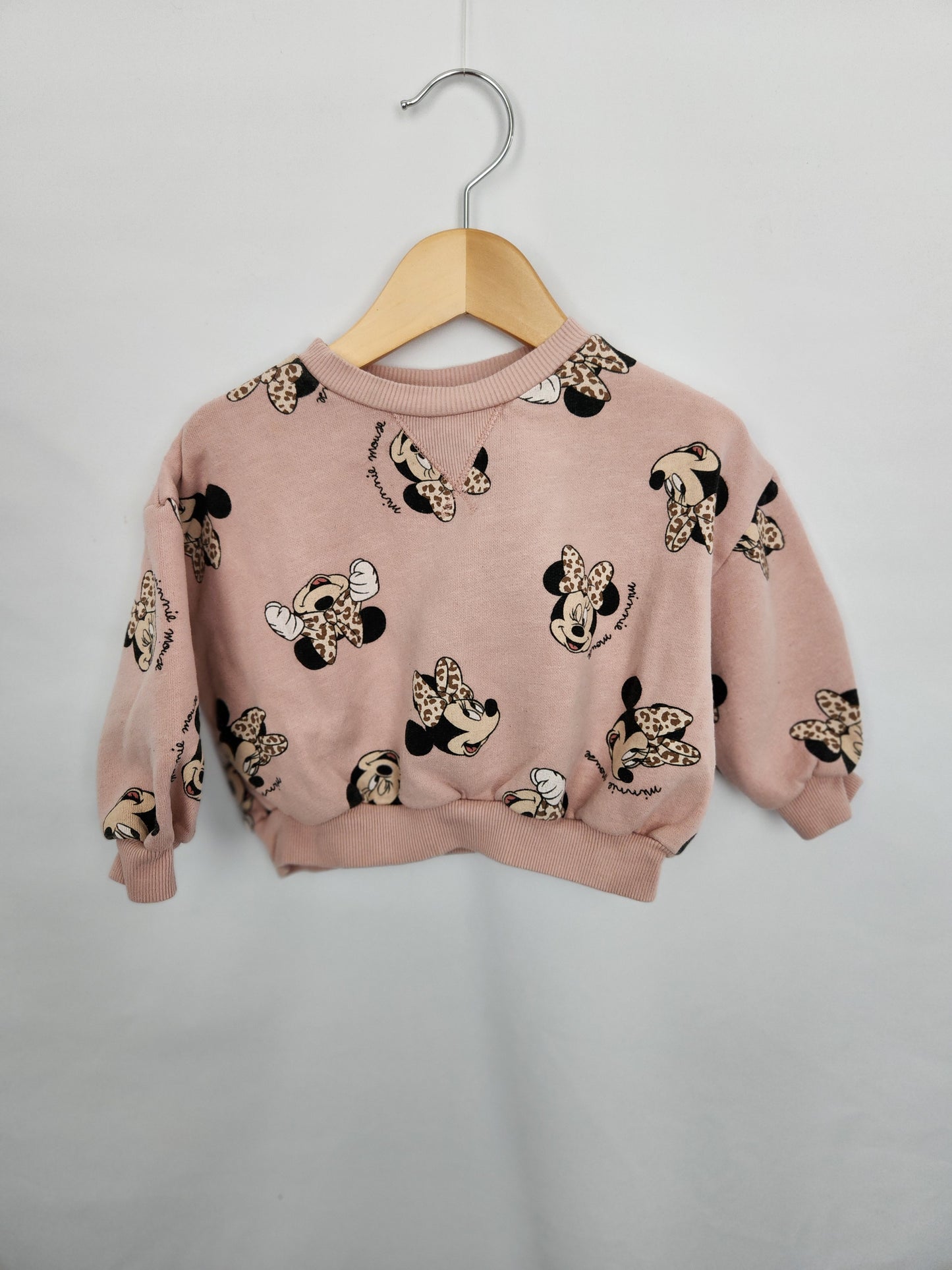 Zara x Disney Baby Blush Minnie Crewneck • 18-24 months