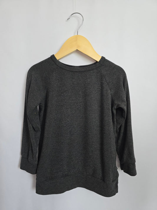 PLAY Little & Lively Charcoal Crewneck • 3-4 years