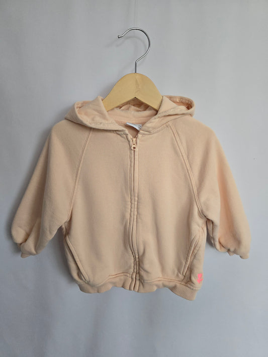 Zara Peach Zip Hoodie • 18 months
