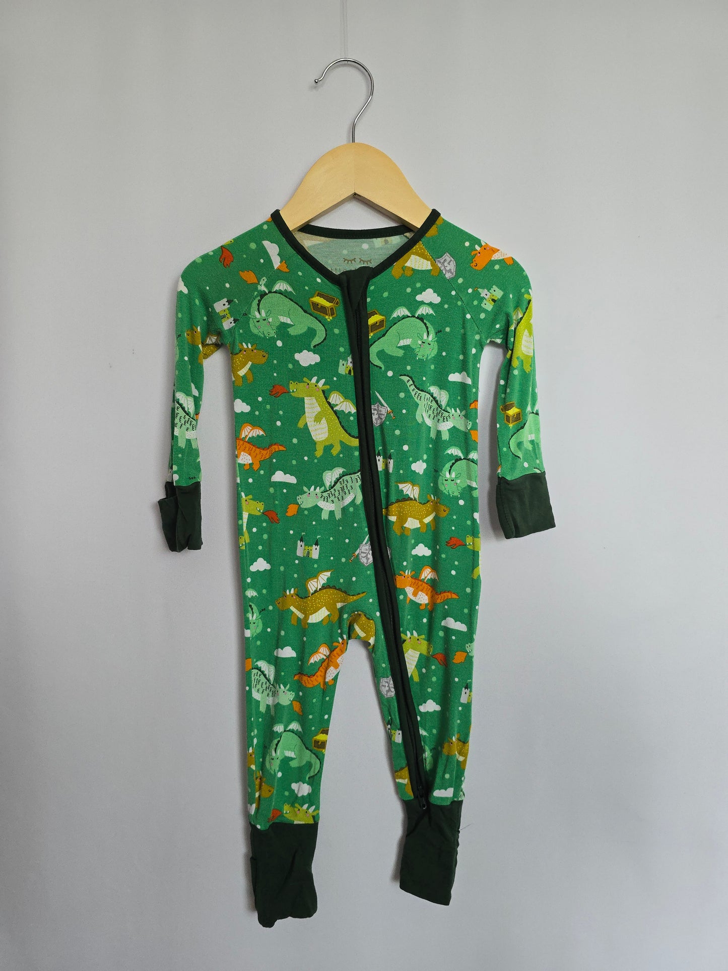 Little Sleepies Dragon Zip Romper • 3-6 months