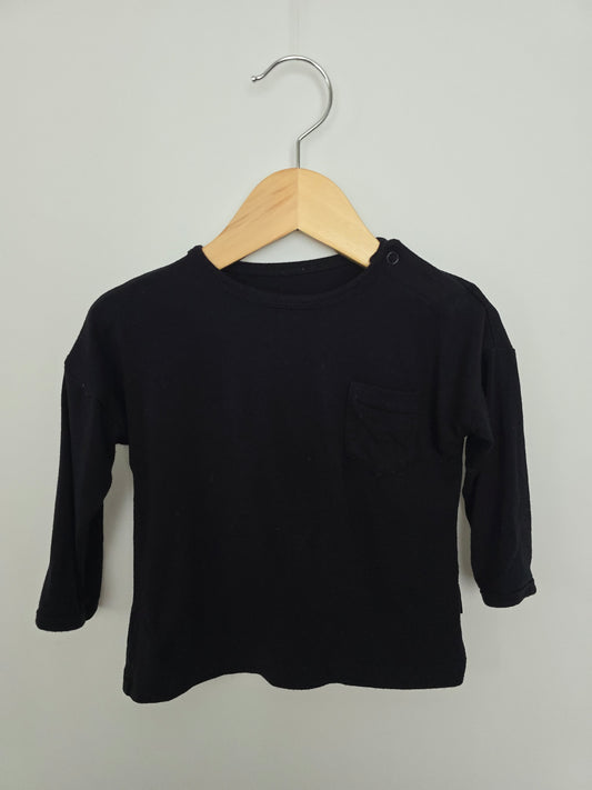 Belan J Black Long Sleeve Shirt • 12-18 months