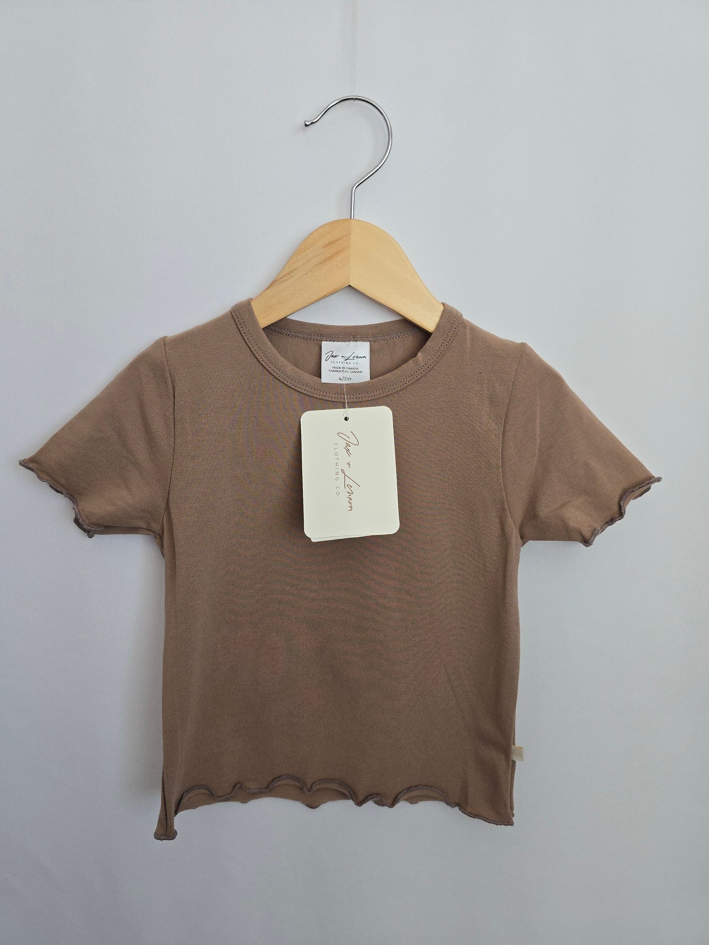 NEW Jax & Lennon Portabella Ribbed Lettuce Hem Tee • 4-5 years