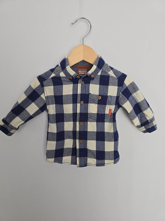Souris Mini Plaid Button Up • 6-9 months
