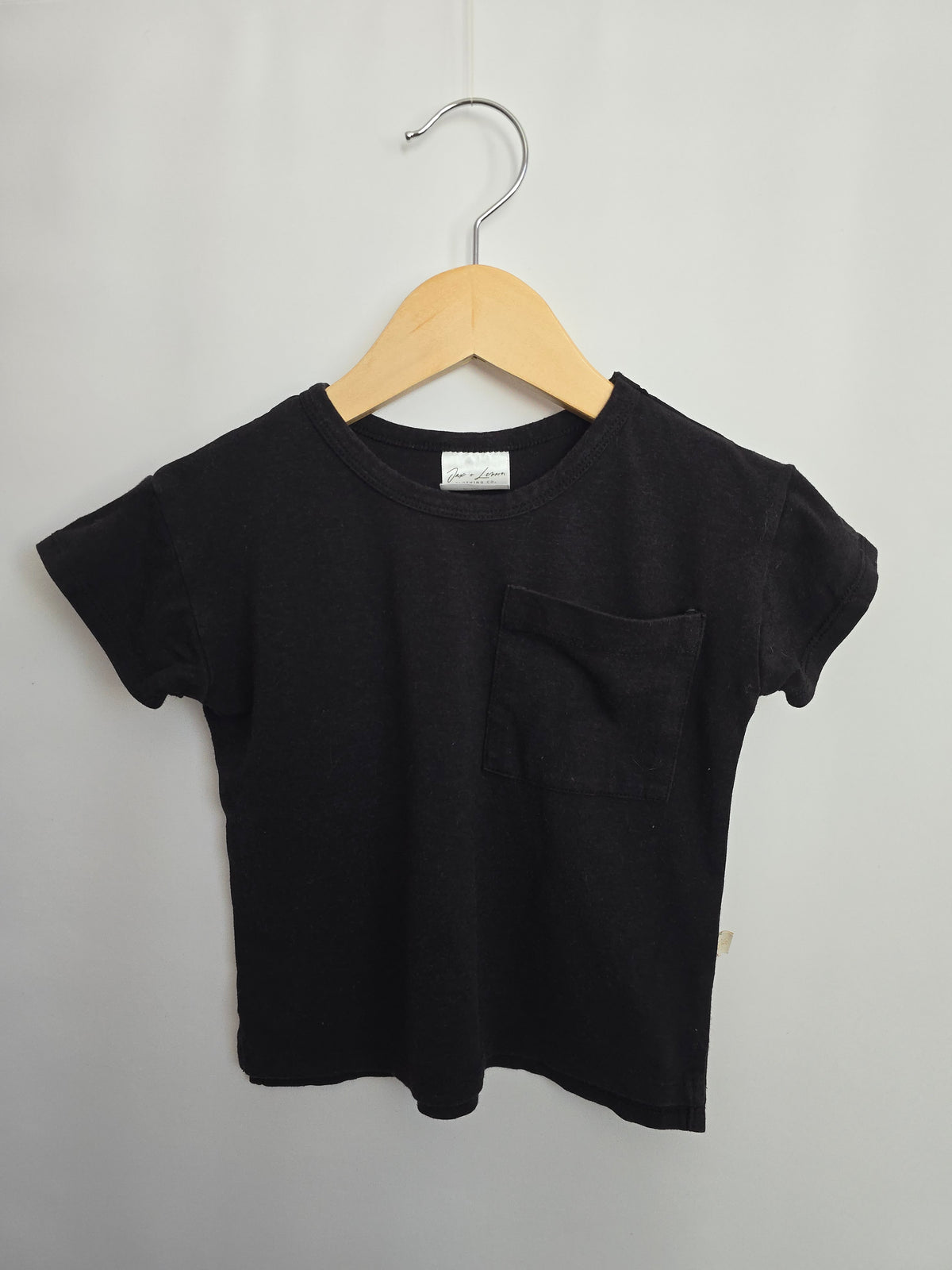 Jax & Lennon Black Boxy Tee • 6-12 months