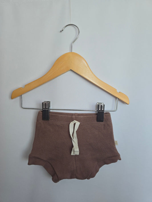 Jax & Lennon Ribbed Latte Shorties • 6-12 months