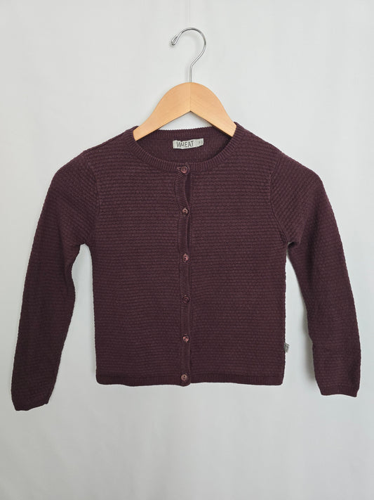 Wheat Plum Organic Cotton Knit Cardigan • 7 years