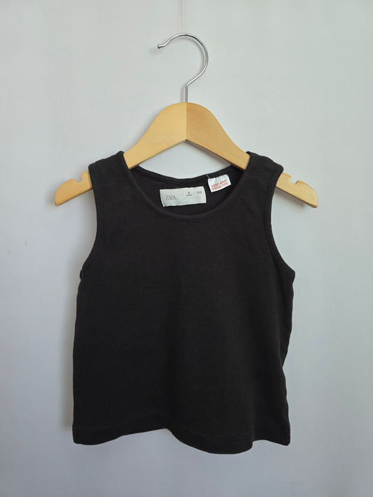 Zara Black Ribbed Tank • 5 years