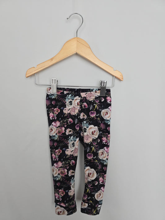 Little & Lively Watercolor Floral Leggings • 9-12 months