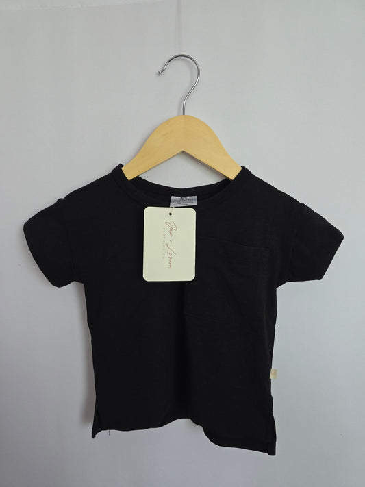 NEW Jax & Lennon Black Boxy Tee (3) • 0-6 months