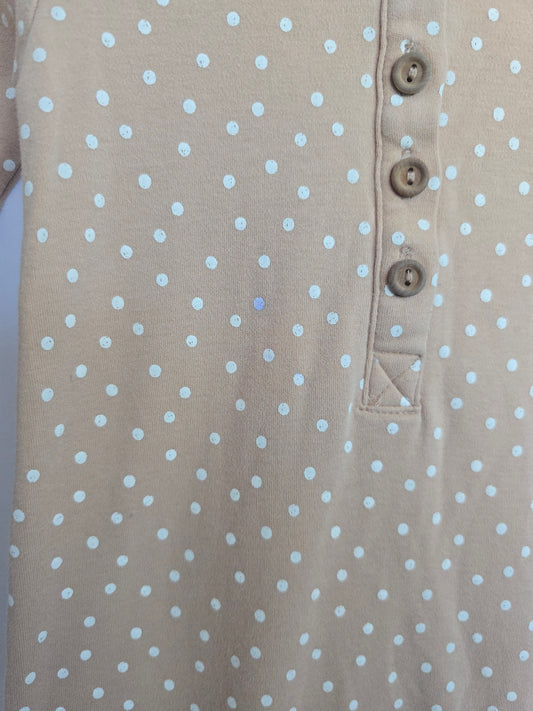 Quincy Mae Peach Polkadot Romper *flaw* • 18-24 months