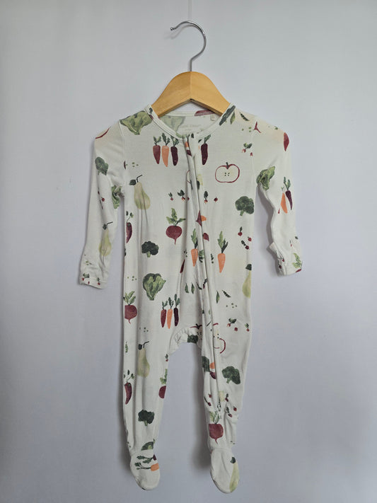 Angel Dear Veggie Zip Footie • 3-6 months