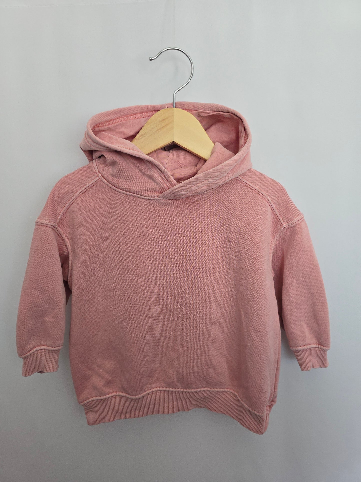 H&M Pink Distressed Hoodie • 9-12 months