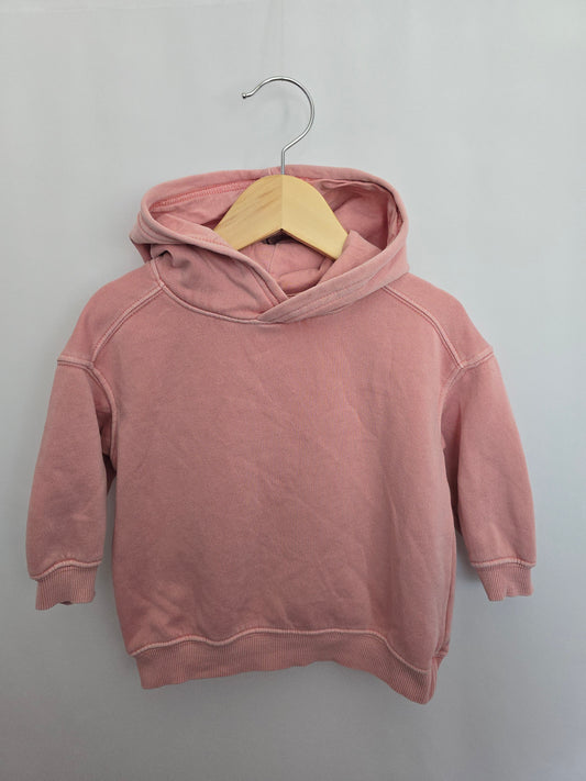 H&M Pink Distressed Hoodie • 9-12 months