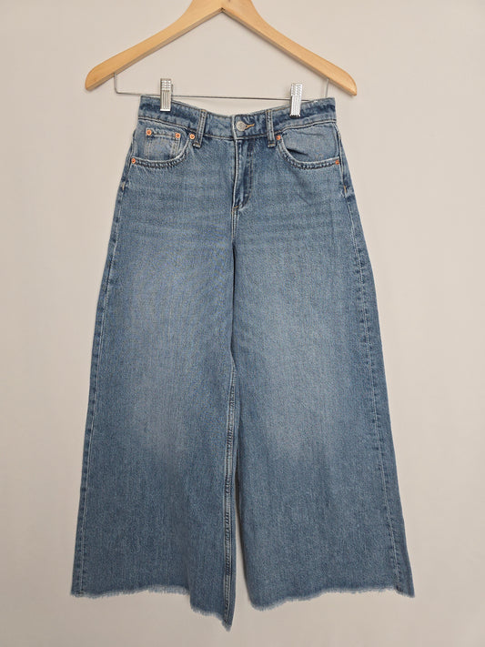 H&M Medium Wash Super Wide Leg Jeans • 10-11 years
