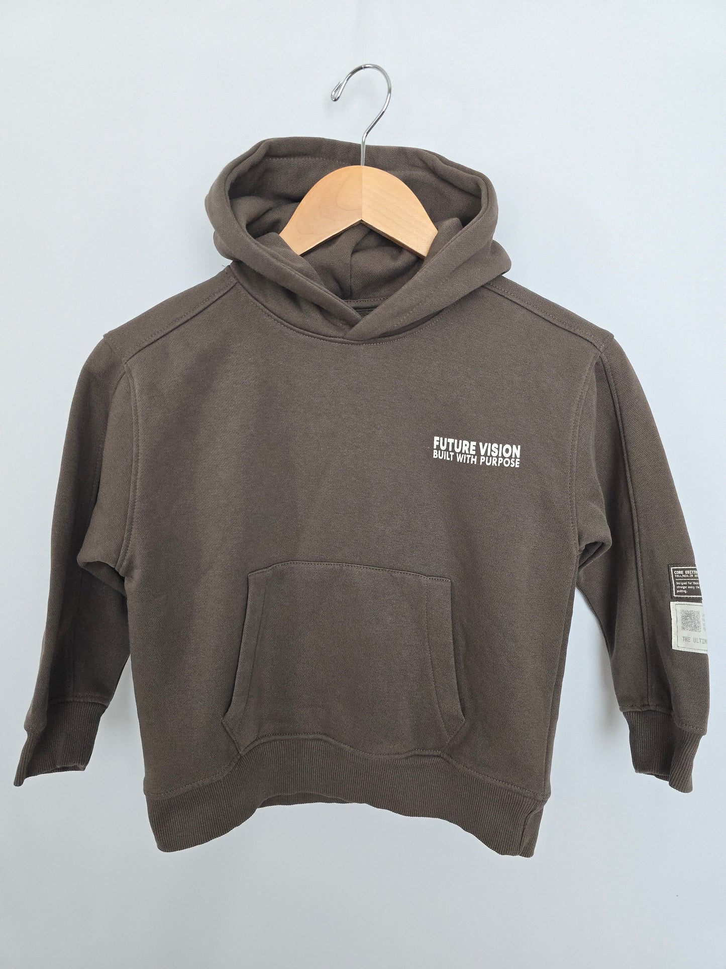 Zara Chocolate Brown Built With Purpose Hoodie • 7-8 years