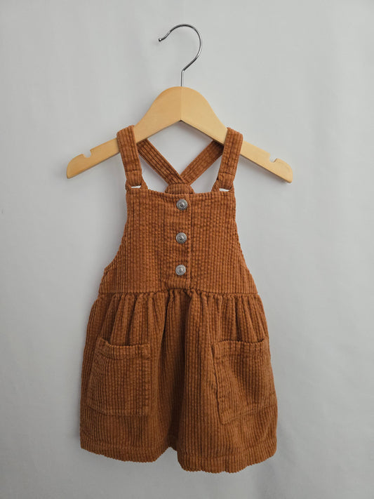 Zara Nutmeg Cord Jumper Dress • 12-18 months