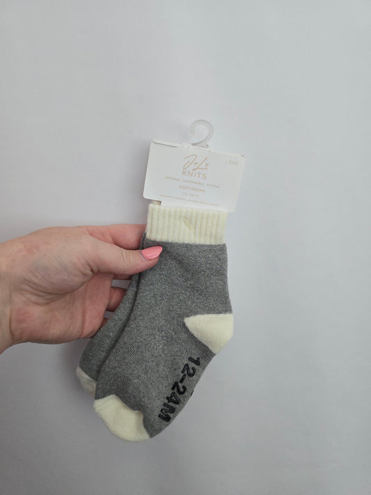 NEW Jax & Lennon Cozy Socks Grey • 12-24 months