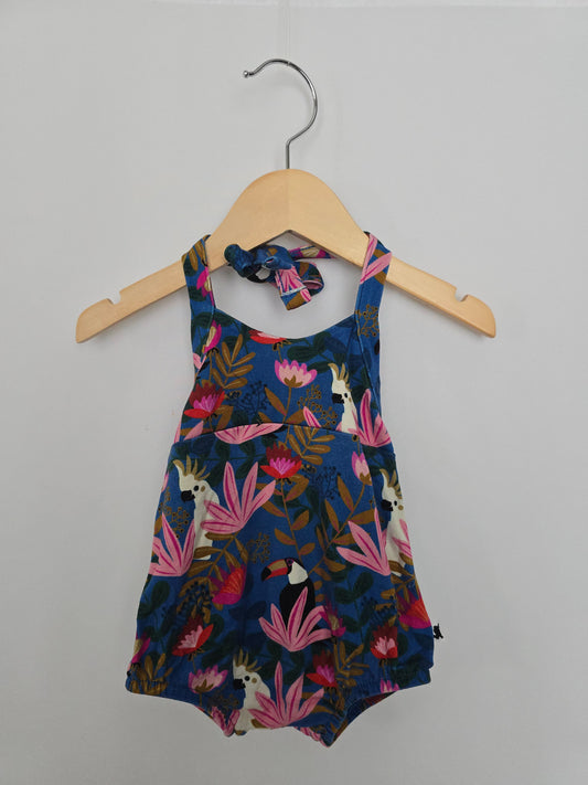 Little & Lively Tropical Paradise Halter Bubble Romper • 0-6 months