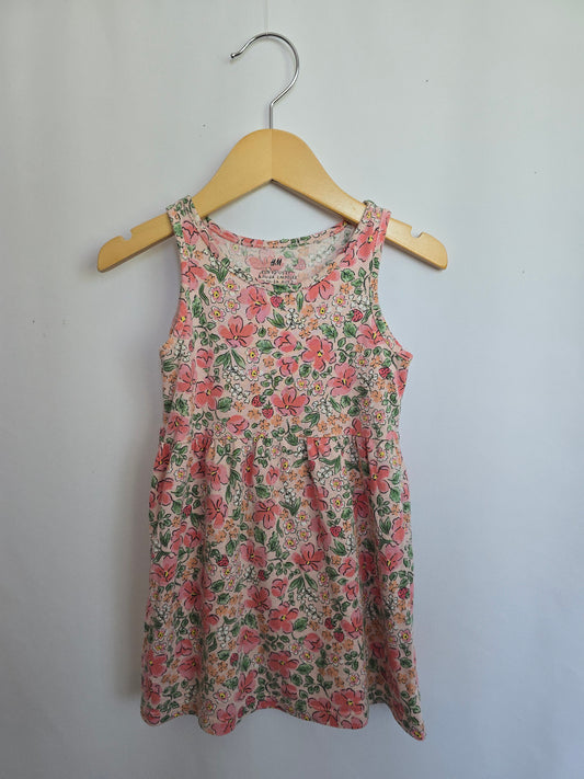 H&M Pink Floral Tank Dress • 18-24 months