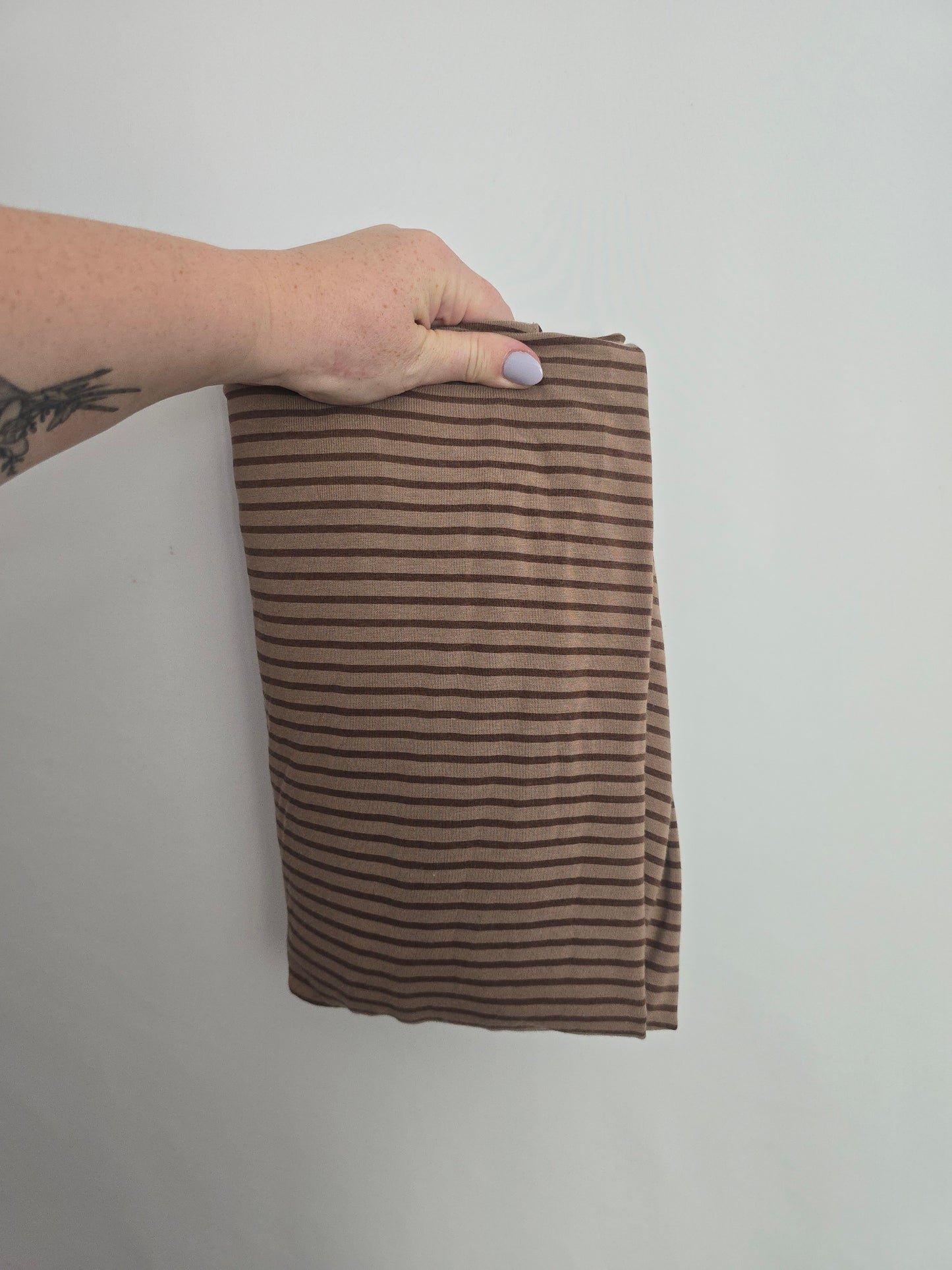 Jax & Lennon Mocha Stripes Crib Sheet