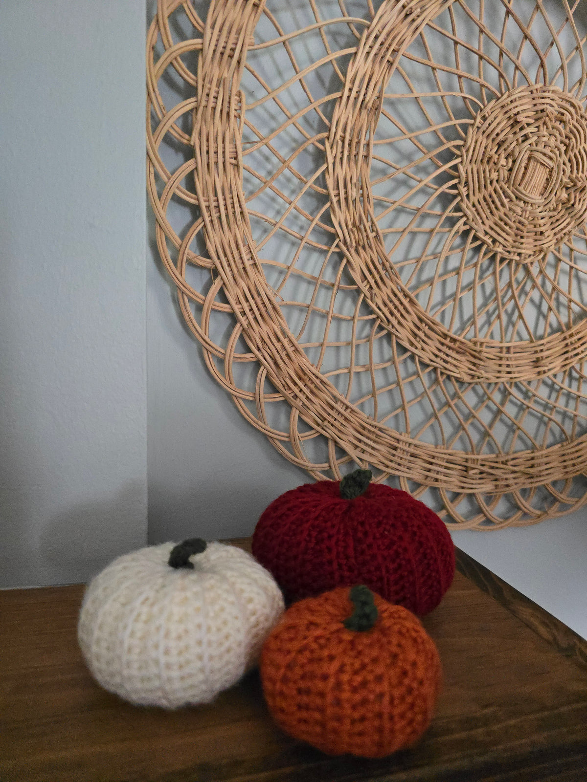 3 Pack Crochet Pumpkin Small, Medium, Large • Cream, Pumpkin Spice, Ruby Red